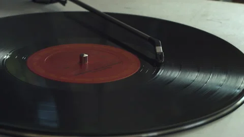 A Vinyl Record Stops Playing on a Record Player Stock Footage 130680918