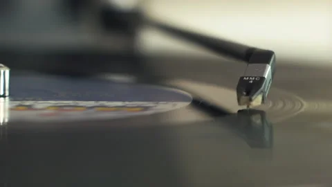 A Vinyl Record Stops Playing on a Record Player Stock Footage 130681005