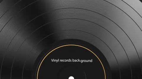 Vinyl record texture background. Realistic black blank backdrop. Dark label. Stock Illustration