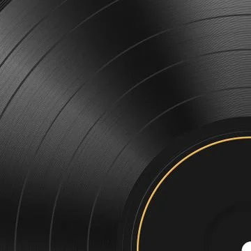 Vinyl record texture background. Realistic black blank backdrop. Dark label. Stock Illustration