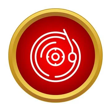 Vinyl record turntable icon playing vintage music Stock Illustration
