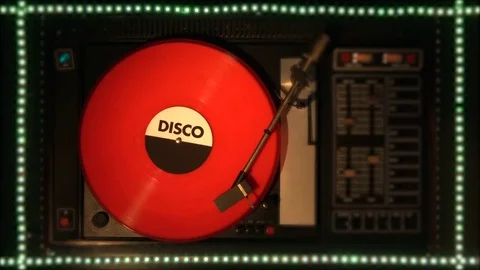 Vinyl record on turntable. Top view close up 4k. Stock Footage 75943172