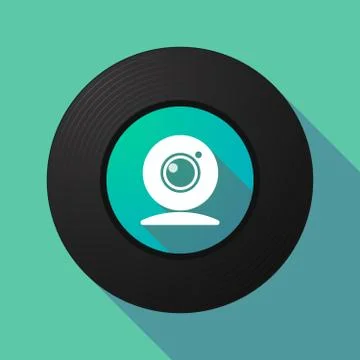 Vinyl record with a web cam Stock Illustration