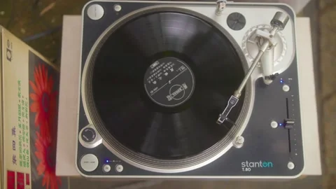 Vinyl Recorder in Action Stock Footage 224431960