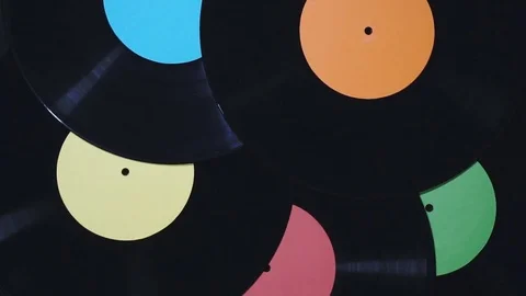 Vinyl records rotate Stock Footage 81194804