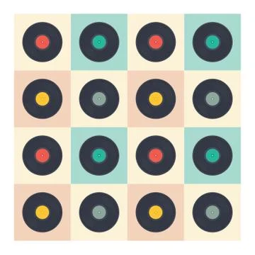 Vinyl records seamless pattern Stock Illustration