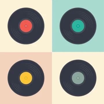 Vinyl records seamless pattern Stock Illustration