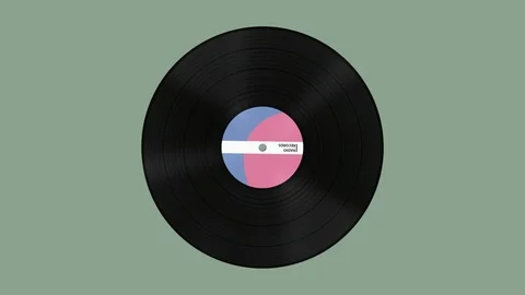 Vinyl records spinning loop animation with alpha matte. Vídeo Stock 108055613