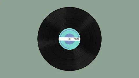 Vinyl records spinning loop animation with alpha matte. Vídeo Stock 108056502