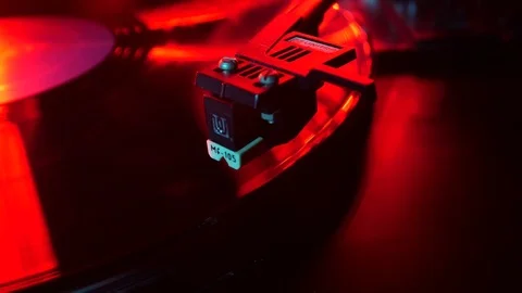 Vinyl rotating on a turntable. Stock Footage 83524758