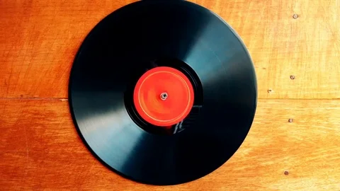 Vinyl is spinning on the wall 1 Video stock 120150045
