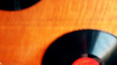 Vinyl is spinning on the wall 2 Video stock 120150049