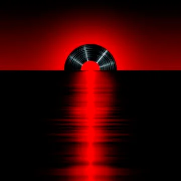 Vinyl sunset red Stock Illustration