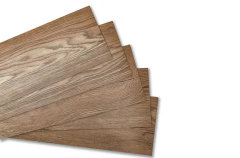 Vinyl tiles stack isolated on white background for home interior design for h Stock Photos