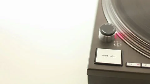 Vinyl on turntable - crane shot Video stock 8651276
