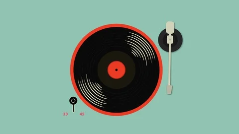 Vinyl turntable retro animation Stock Footage 88983137