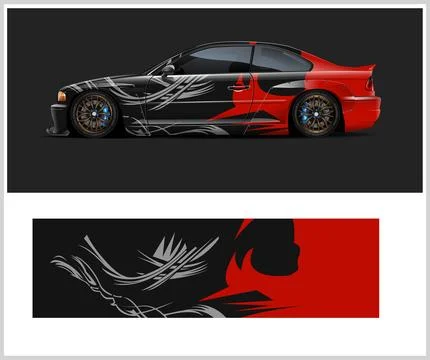 Vinyl vehicle wrap sticker design for adventure and livery design Stock Illustration