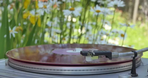 Vinyl. A vinyl record player. Stock-Footage 133023565