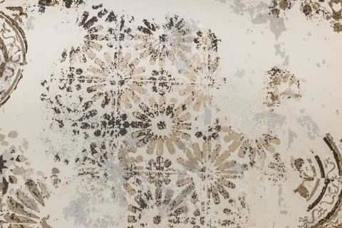 Vinyl wallcovering texture with abstract damask seamless pattern Stock Illustration