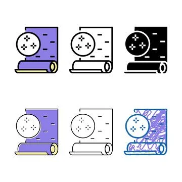 Vinyl wallpaper color icon vector set Stock Illustration