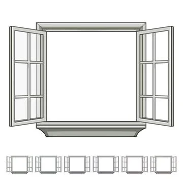 Vinyl window frame cartoon vector graphic Stock Illustration