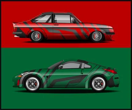 Vinyl Wrap Illustrator for car wrap design Stock Illustration