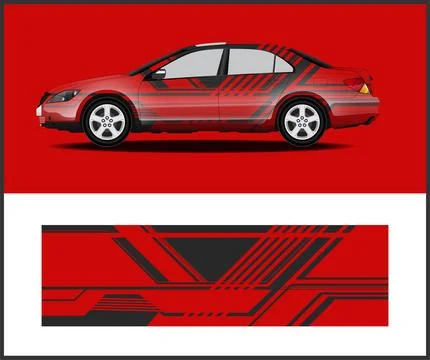 Vinyl wrap van with Car Wrap mockups イラスト素材