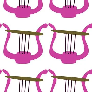 Viola instrument background - seamless pattern Stock Illustration