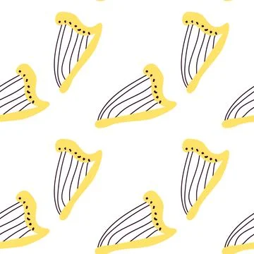 Viola instrument background - seamless pattern Stock Illustration