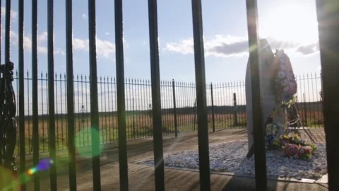 Viola Luizzo Murder Site and Memorial outside Selma and Montgomery Stock Footage 76447937