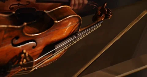 Viola Strings in the Studio Spotlight Stock Footage 240808273