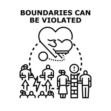 Violating personal boundaries impacting relationships and emotional safety Stock Illustration