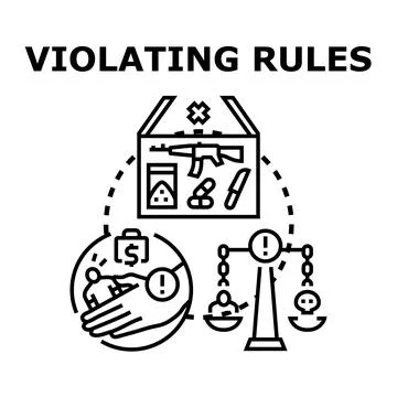 Violating rules concept with illegal operations Stock Illustration