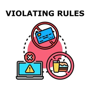 Violating rules concept with restricted activities icon イラスト素材