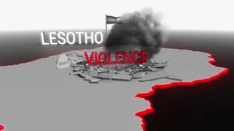 Violence hits Lesotho Stock Footage 274242344