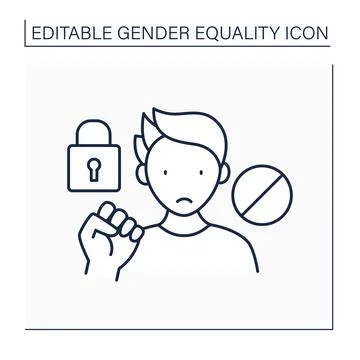 Violence line icon Stock Illustration