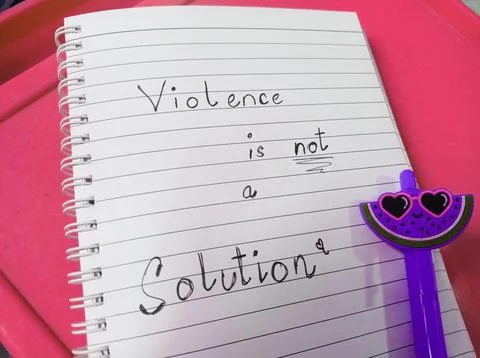 Violence is NOT a solution Stock Photos