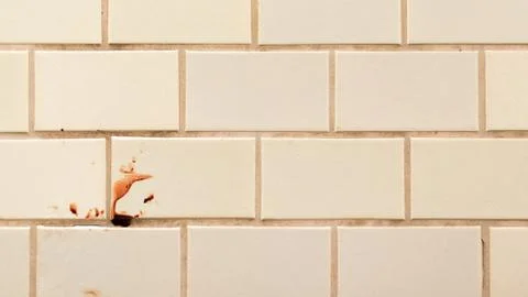Violence on the tiled wall Foto stock