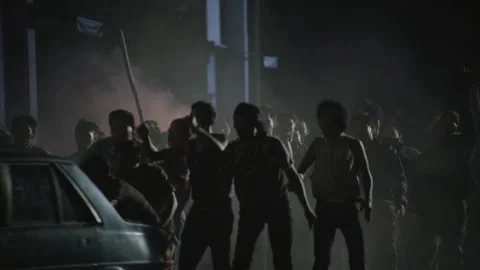 Violent clash between protesters and riot police as city burns 02 Stock Footage 145813000