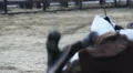 Violent clash between two mighty medieval knights on martial tournament field HD Footage