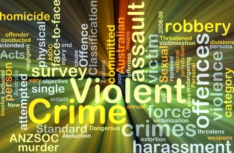 Violent crime background concept glowing Stock Illustration