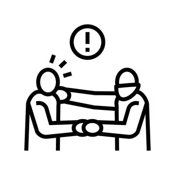 Violent crime line icon vector illustration Stock Illustration