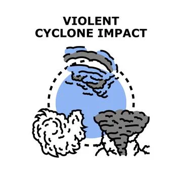 Violent cyclone impact with climate change disaster イラスト素材