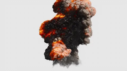 Violent Explosion On The Ground 4K Alpha 库存影片 284722334