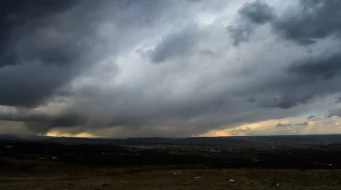 Violent snow storm covers Cluj Napoca city  time lapse  Romania 4K Stock-Footage 48954168
