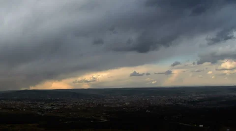 Violent snow storm covers Cluj Napoca city skyline  time lapse  Romania Stock Footage 48954255