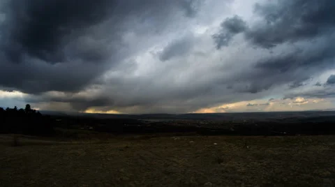 Violent storm covers Cluj Napoca city time lapse 4K Romania Stock Footage 48954340