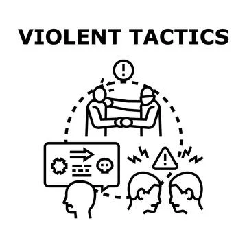 Violent tactics strategy and conflict concept illustration Stock Illustration