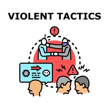 Violent tactics strategy and conflict concept illustration Stock Illustration