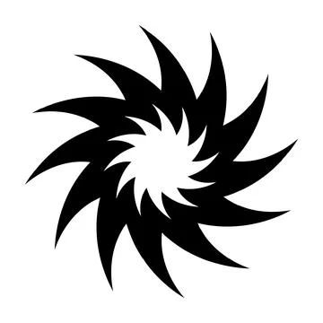 Violent typhoon silhouette icon. Vector. Stock Illustration